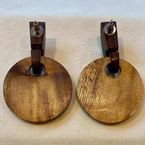 2 Tone 2 Piece Wooden Earrings - Picture 8 of 16